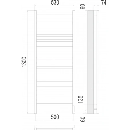 Полотенцесушитель Terminus «Енисей» П15 500x1300 электро