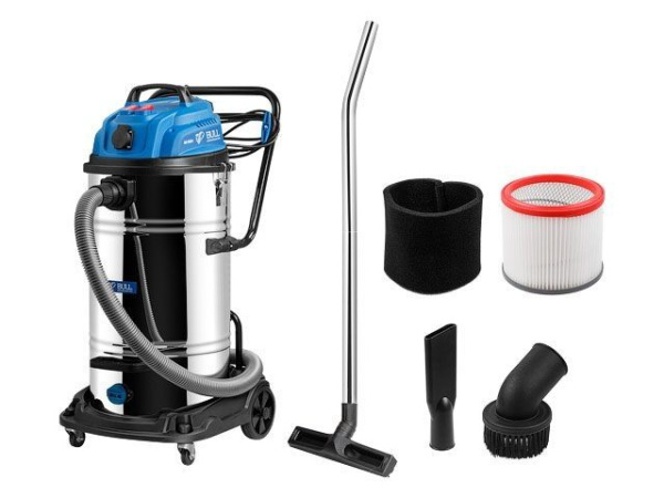 Пылесос BULL AS 6501 + аксессуары 2x1200 Вт, 70 л, 6м кабель, 5м шланг, HEPA (класс: L, очистка: мануальная, автовключение, розетка 2000 Вт - один двигатель, 1000 Вт - два двигат)