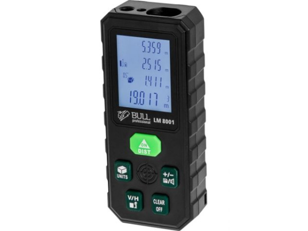 Дальномер лазерный BULL LM 8001 в кор. (Проекция креста (зеленый), 0,08 - 80 м, +- 2 мм)