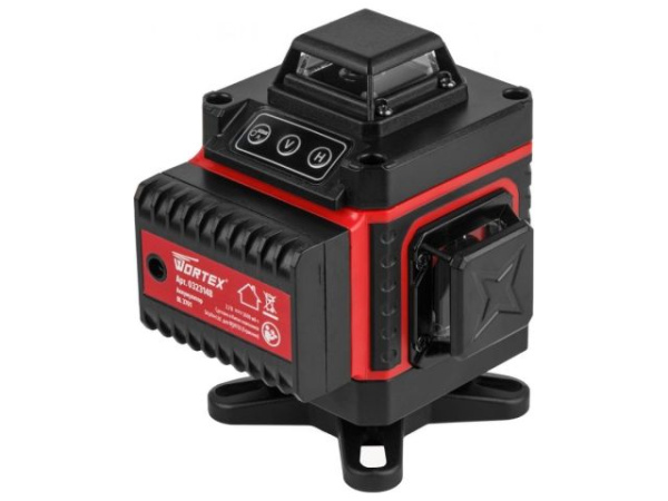 Нивелир лазерный WORTEX LL 0340 в чем. + аксессуары 4х360°, до 25 м, +/- 0.3 мм/м, зеленый (резьба 1/4")