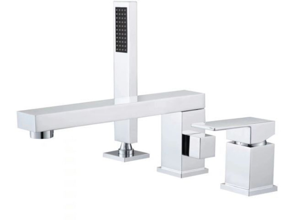 Смеситель для ванны (Lt) D35, серия Lily хром, a-five (На борт, Поворотный L-излив, 266 мм.)