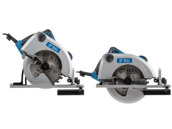 Циркулярная пила BULL KS 1601 в кор.  1300 Вт, 165х20 мм, до 55 мм (Литая алюминиевая платформа, 6000 об/мин)