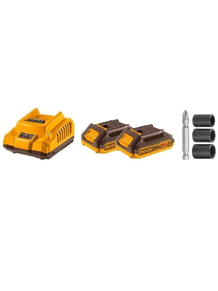 Гайковерт 1/2 + импакт 1/4 аккумуляторный два в одном INGCO CIWLI20236