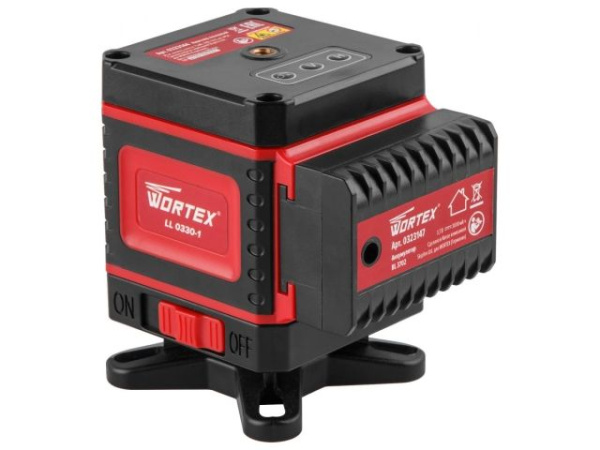 Нивелир лазерный WORTEX LL 0330-1 в чем. + аксессуары 3х360°, до 25 м, +/- 0.3 мм/м, зеленый (резьба 1/4")