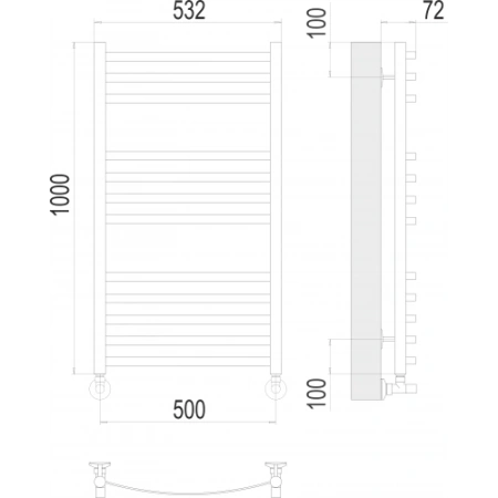 Полотенцесушитель Terminus «Авиэль» П12 500х1000