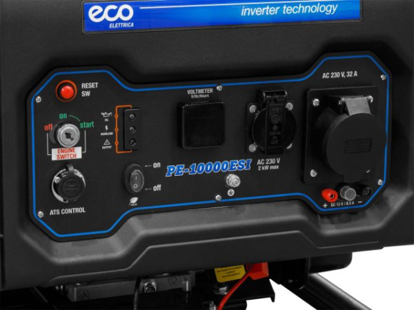 Электростанция (генератор инверторный бензиновый) ECO PE-10000ESI (инверторный, электростарт, 7.5 кВт, 230 В, автозапуск*, бак 25.0 л, вес 72 кг)