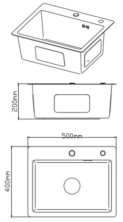 Кухонная мойка 500*400*200мм ДS5040