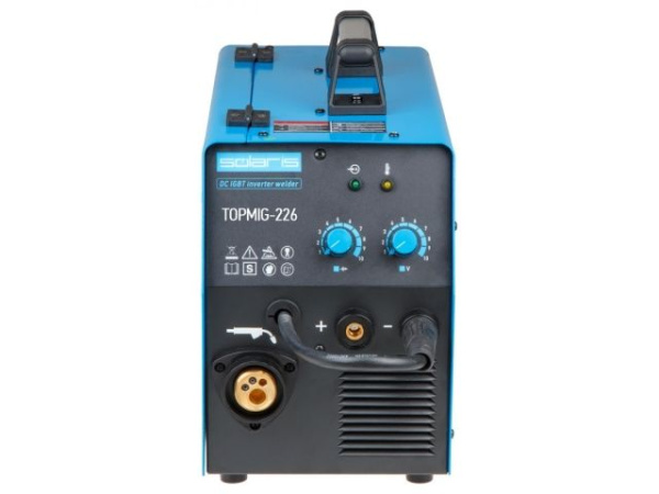 Полуавтомат сварочный Solaris TOPMIG-226 с горелкой 5 м (220В, MIG/FLUX, евроразъем, горелка 5 м, смена полярности)