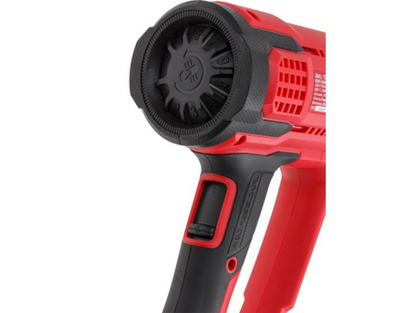 Термовоздуходувка WORTEX HG 6124 T в кор. + набор сопл 2000 Вт, 2 режима., 60-600 °С (плавн. рег., 300, 500 л/мин)