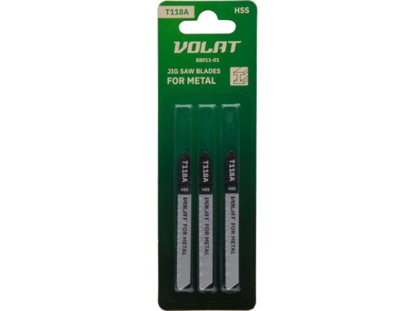 Пилка лобз. по металлу T118А (3 шт.) ВОЛАТ (пропил прямой, тонкий, для листового металла)