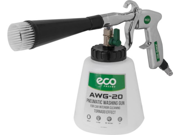 Пистолет моечный пневматический ECO AWG-20 (для химчистки) (ТОРНАДОР, 160 л/мин, бак: 1000 мл, 4-8 бар)