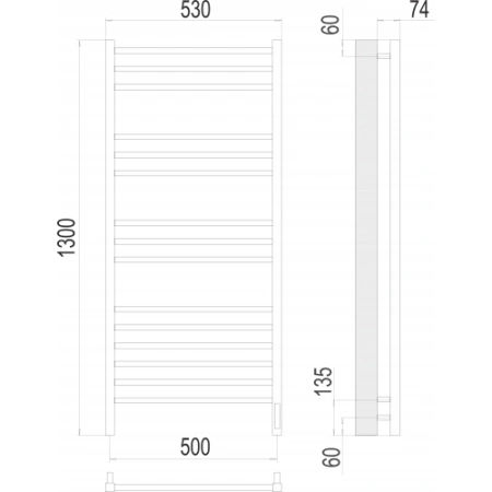 Полотенцесушитель Terminus «Сицилия» П15 500x1300 электро