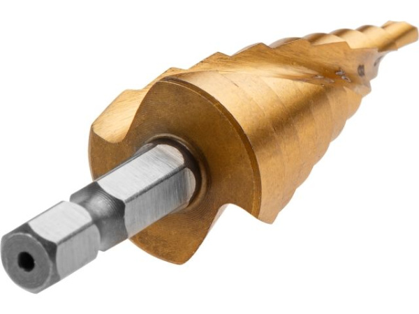 Сверло по металлу ступенчатое 4-20 мм HSS TIN GEPARD (спиральный профиль)