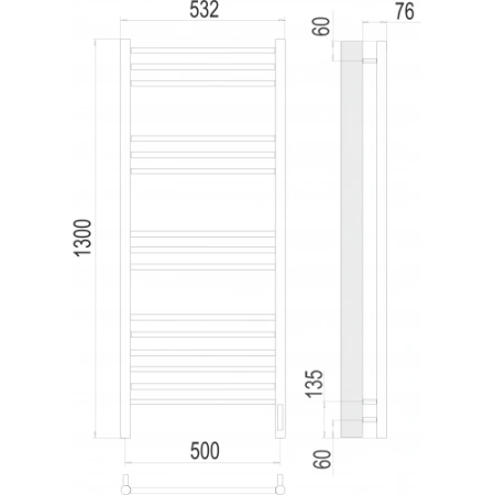 Полотенцесушитель Terminus Аврора П15 500х1300 электро