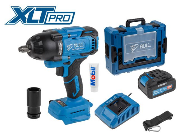 Аккум. ударный гайковерт BULL SC 1807 Xcase, XLTpro, БЕСЩЕТ., 18 В, 750 Н*м, 1/2", 1х4 А*ч, з/у 4 А (вес 2,24 кг)