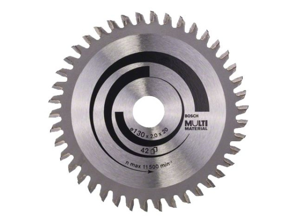 Диск пильный 130х20/16 мм 42 зуб. универсальный MULTIMATERIAL BOSCH (твердоспл. зуб)