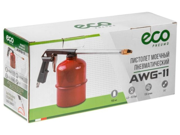 Пистолет моечный пневматический ECO AWG-11 (130 л/мин, бак:900 мл, 4-8 бар)