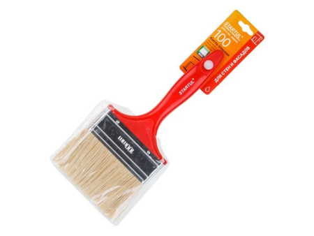 Кисть плоская 4"-100мм смеш. щетина (стены, фасады) STARTUL MASTER (покраска стен и фасадов, флейцевая малярная, ЛКМ на водной основе)