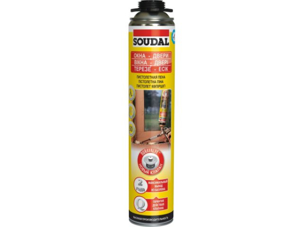 Пена монтажная пистолетная "Soudal" ОКНА ДВЕРИ 750 мл
