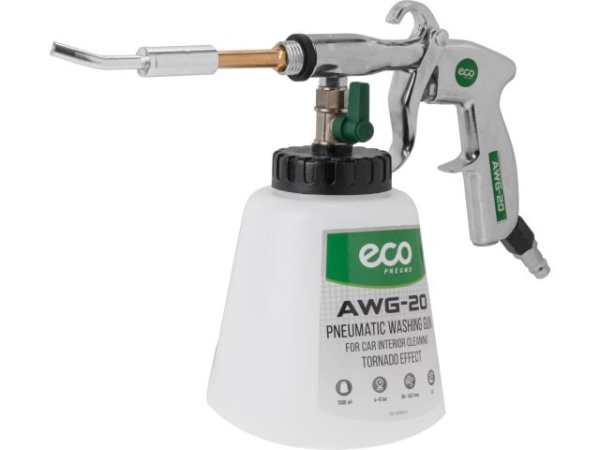 Пистолет моечный пневматический ECO AWG-20 (для химчистки) (ТОРНАДОР, 160 л/мин, бак: 1000 мл, 4-8 бар)