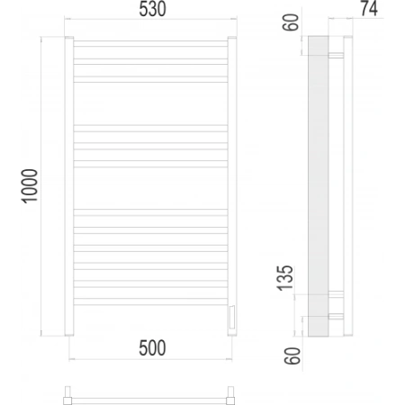 Полотенцесушитель Terminus «Ватикан» П12 500x1000 электро