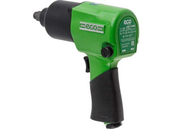 Пневмогайковерт 1/2" ECO AIW-742S (742 Нм, Ударный мех-м: twin hammer, 218 л/мин, 7500 об/мин, Макс. резьба: М16)