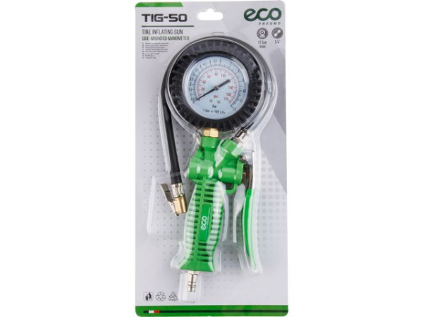 Пистолет для подкачки шин ECO TIG-50 с манометром (поворотный манометр)