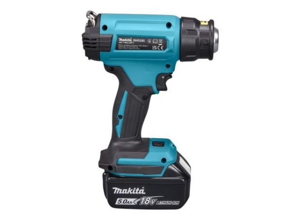 Аккум. термовоздуходувка Makita LXT 18В в кейсе (18В, 550 град, 2 скорости,6 режимов, кейс MakPac ,насадки 5.0Ач х1,з/у)