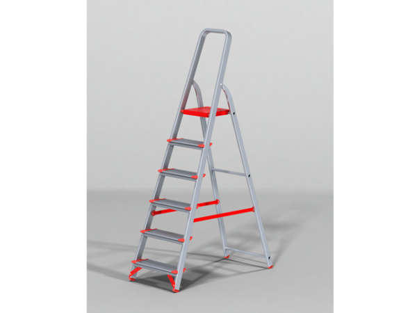 Лестница-стремянка алюм. проф. с широкой ступенью 125 см 6 ступ. 6,1кг NV3117 Новая Высота (макс. нагрузка 225кг)