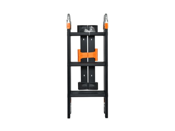 Лестница алюм. многофункц.4х4 ступ.(стрем.-229см,лестн.-465см) 13,8кг BLACK LINE STARTUL (ST9930-04) (усиленное шарнирное соединение, прорезиненные колеса и доп.стабилизаторы)