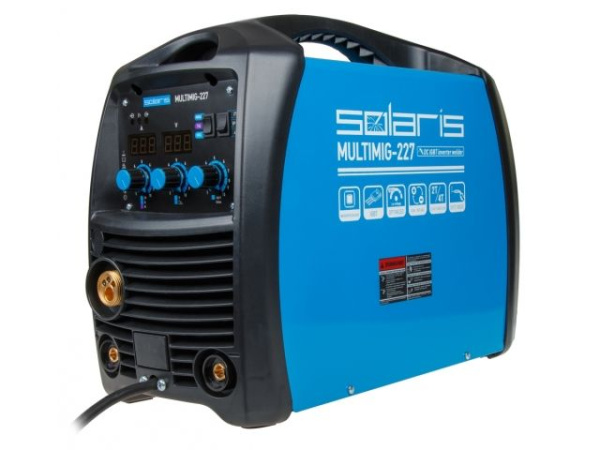 Полуавтомат сварочный Solaris MULTIMIG-227 (230В, MIG/FLUX/MMA/TIG, евроразъем, горелка 3 м, смена полярности, 2T/4T/Spot)