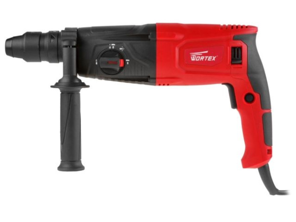 Перфоратор WORTEX RH 2629 в чем. + (2 зубила, 3 сверла) 800 Вт, 3.0 Дж, 26 мм, 4 режима, SDS-plus, Б (вес 3.1 кг)