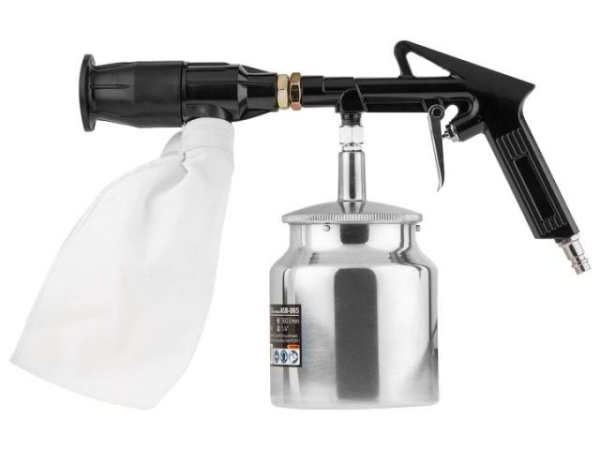 Пистолет пескоструйный с баком ASB-06S ECO (Рабочее давление: 3-4 бар, 360 л/мин, Резервуар: 850 мл,)