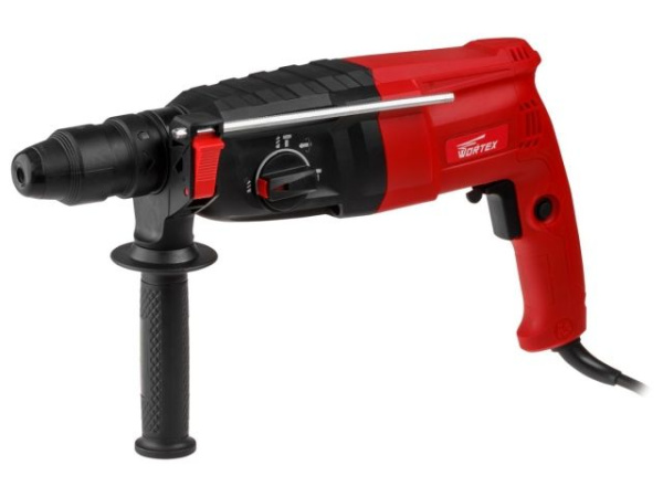Перфоратор WORTEX RH 2829 в чем. + (2 зубила, 3 сверла) 900 Вт, 3.2 Дж, 28 мм, 4 режима, SDS-plus, Б (вес 3.4 кг)