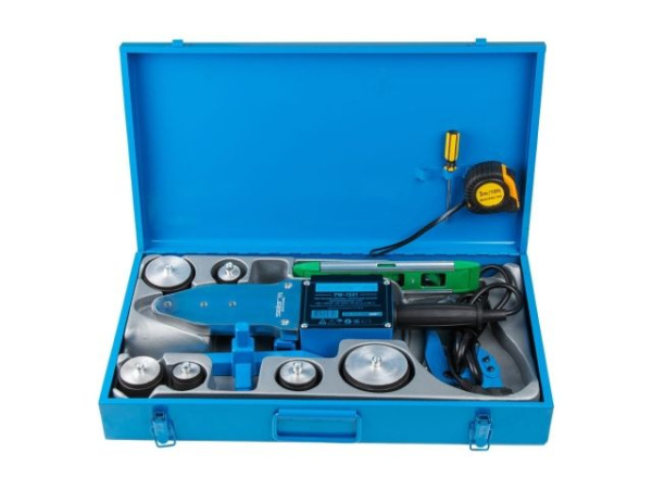 Сварочный аппарат для полимерных труб Solaris PW-1502 (1500-1650 Вт, 6 насадок: 20 - 63 мм, 2 режима нагрева, доп.аксессуары)