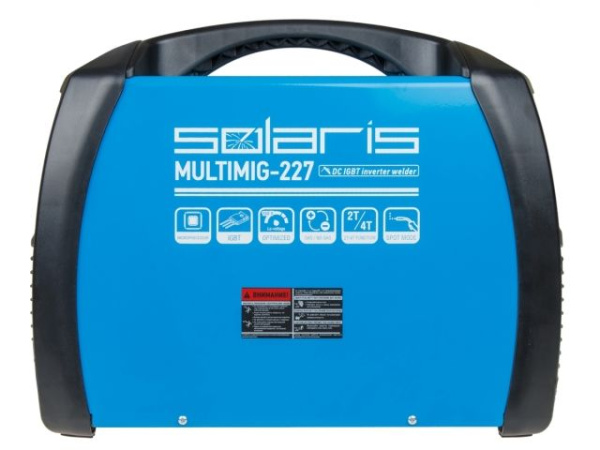 Полуавтомат сварочный Solaris MULTIMIG-227 (230В, MIG/FLUX/MMA/TIG, евроразъем, горелка 3 м, смена полярности, 2T/4T/Spot)