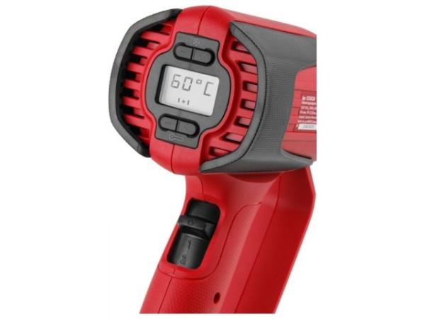 Термовоздуходувка WORTEX HG 6120-1 в чем. + набор сопл 2000 Вт, 2 режима, 60-600 °С, LCD (Плавная рег., 2 режима: 60°С, 300-500 л/мин, 60-600°С, 300-5