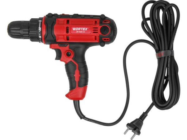 Дрель-шуруповерт WORTEX DR 1025-1 D в кор. 300 Вт, 50 Нм, 2 скор., быстрозажимной патрон: 10 мм (Длина шнура 4 метра)