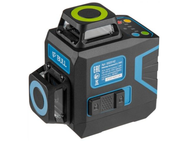 Нивелир лазерный BULL LL 3303 со штативом в кор. 3х360°, до 60 м, +/- 0.3 мм/м, зеленый (резьба 1/4", штатив 1,2 м в комплекте)