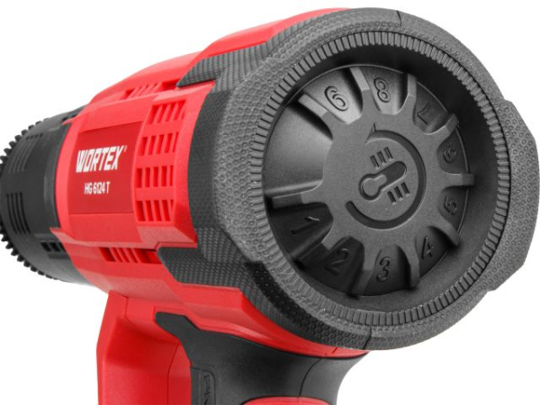 Термовоздуходувка WORTEX HG 6124 T в кор. + набор сопл 2000 Вт, 2 режима., 60-600 °С (плавн. рег., 300, 500 л/мин)