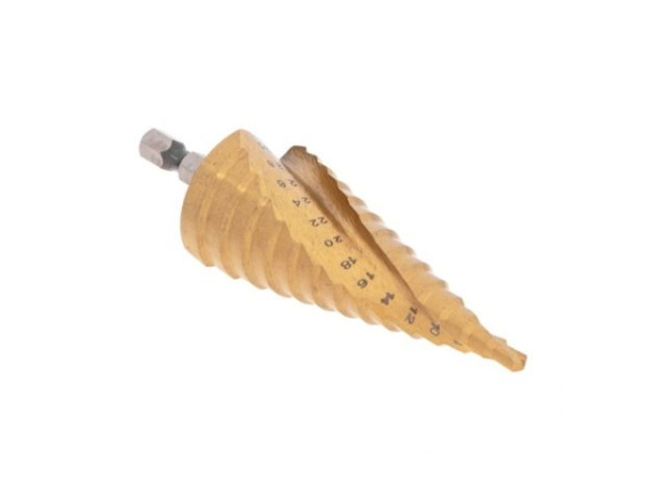 Сверло по металлу ступенчатое ТИТАН 4,0-30,0 мм 98 мм 65 HRC Р6М5 TiN KRANZ (REXANT)