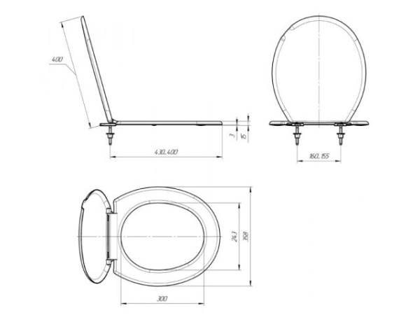 Сиденье для унитаза Стандарт Н белое, ИнкоЭр (И-Сиденье-Стандарт-Н-Белый Р)