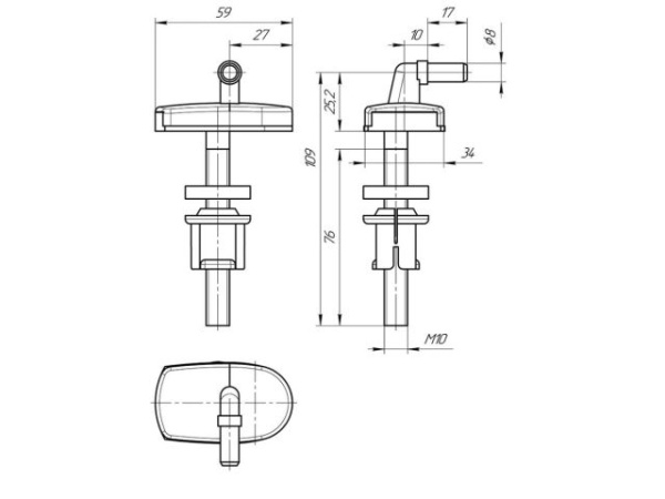 Крепеж для сиденья унитаза Универсал белый, ИнкоЭр (И-Крепеж-Универсал-Белый Р)