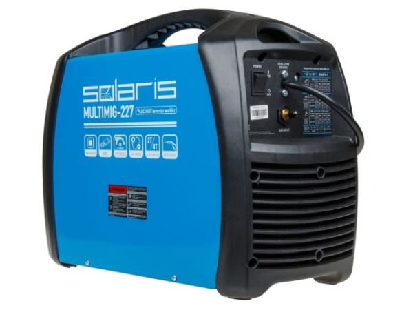 Полуавтомат сварочный Solaris MULTIMIG-227 (230В, MIG/FLUX/MMA/TIG, евроразъем, горелка 3 м, смена полярности, 2T/4T/Spot)