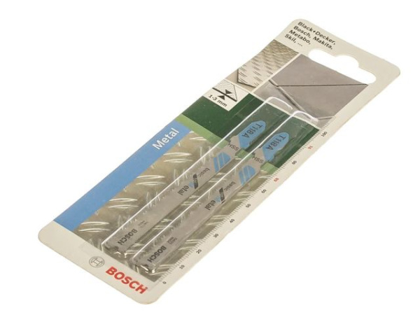 Пилка лобз. по металлу T118A (2 шт.) BOSCH (пропил прямой, тонкий, для листового металла)