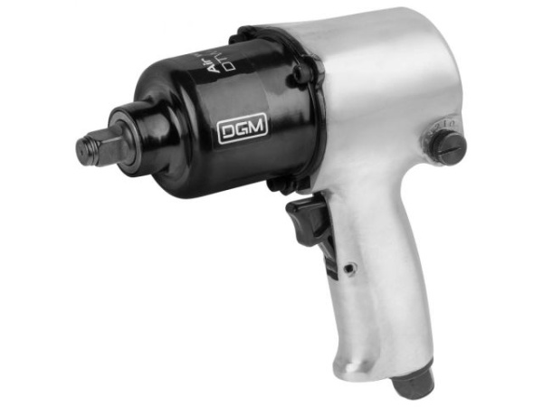 Пневмогайковерт 1/2" DGM DTW-7012 с лубрикатором и головками (580 Нм, Ударный мех-м: twin hammer, 7000 об/мин, Макс.резьба: М18, 220 л/мин,)