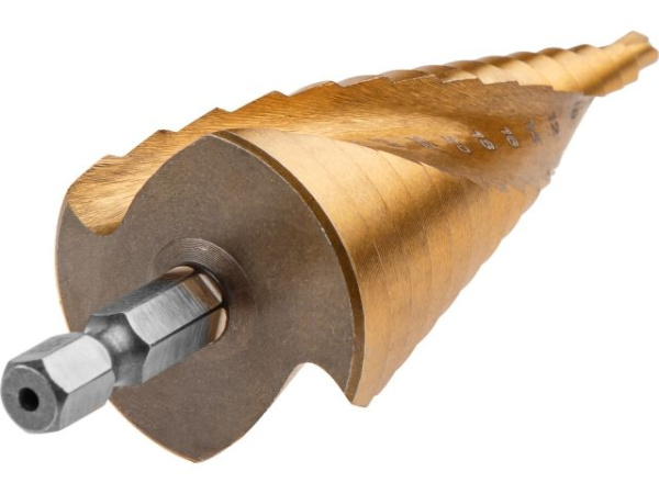 Сверло по металлу ступенчатое 4-32 мм HSS TIN GEPARD (спиральный профиль)