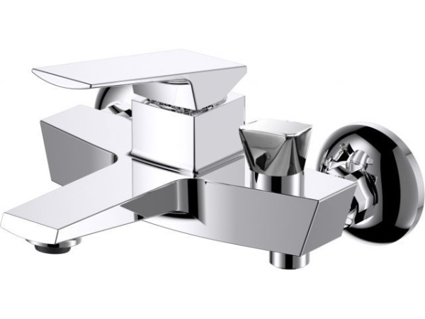 Смеситель для ванны (Lt) D35, серия Lily хром, a-five (На стену, Короткий излив 164 мм. Лейка и шланг в комплекте)