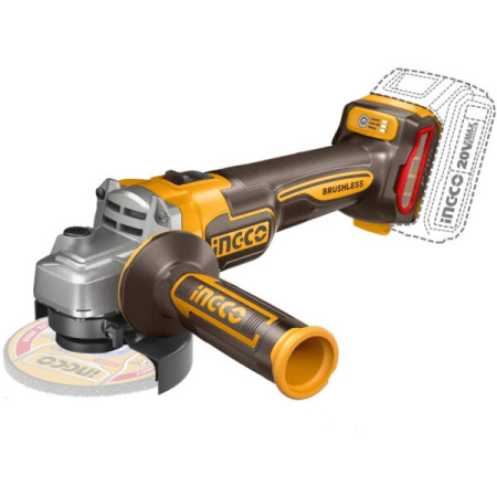 Аккумуляторная бесщеточная угловая шлифмашина Li-Ion Ingco CAGLI211541
