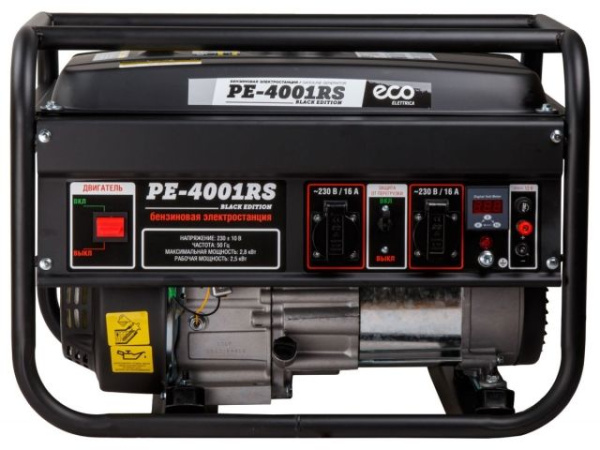 Электростанция (генератор бензиновый) ECO PE-4001RS ("Black Edition") (2.8 кВт, 230 В, бак 15.0 л, вес 38 кг)
